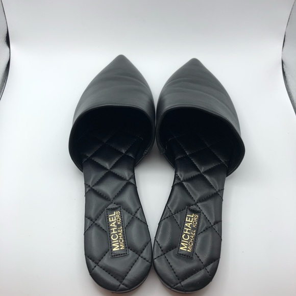 Michael Kors black leather pointy toe flats womens size 8.5 - Picture 5 of 9